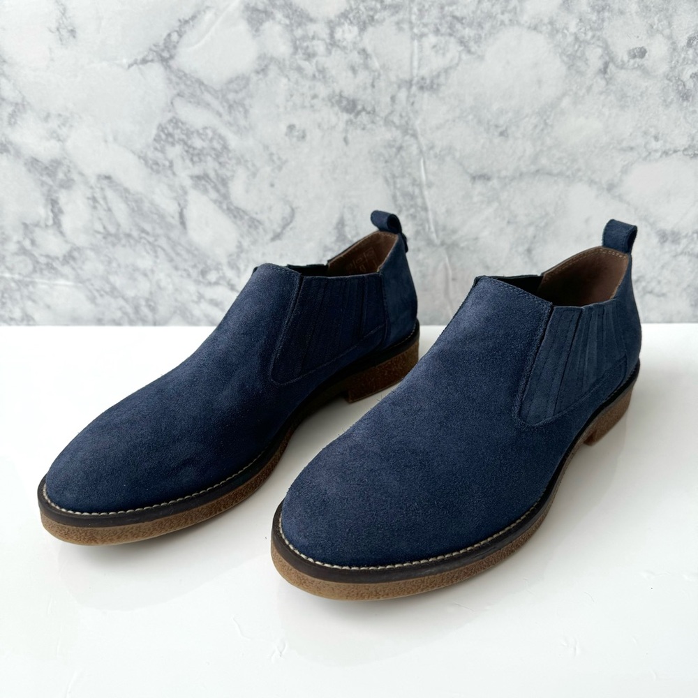Italeau Favola Navy Suede Waterproof Slip On Booties Size 39 EU/8 US